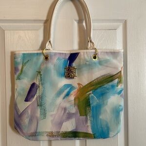 BB Aqua White Gold Huge BeachTote